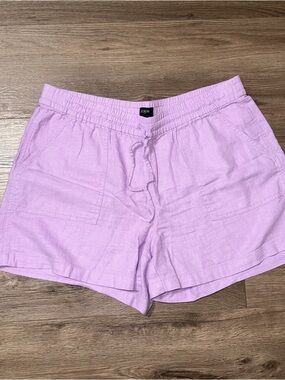 J. Crew Lavender Drawstring Athletic Casual Linen Viscose Shorts